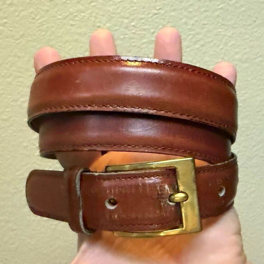 Dooney & Bourke Brown Leather Women’s Basic Belt Size 32 Solid Buckle